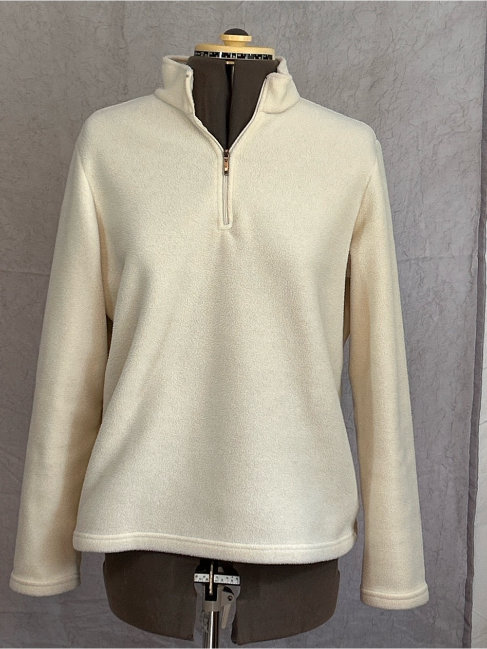 LL Bean Cream Half-Zip Women’s Fleece Sweater